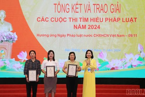48 cá nhân được trao giải Cuộc thi trực tuyến Pháp luật với mọi người