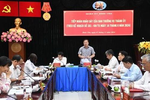 Khảo sát công tác chuẩn bị Đại hội Đảng bộ quận Bình Tân nhiệm kỳ 2025-2030
