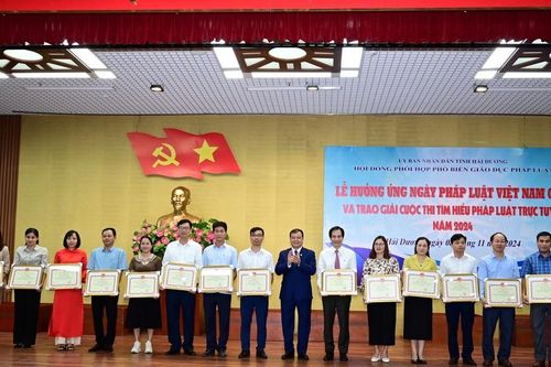 Hải Dương: Trao giải Cuộc thi tìm hiểu pháp luật trực tuyến năm 2024