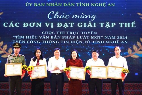 Nghệ An tổng kết, trao giải cuộc thi trực tuyến 'Tìm hiểu văn bản pháp luật mới' năm 2024