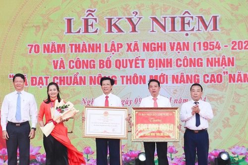 Xã Nghi Vạn (Nghi Lộc) kỷ niệm 70 năm thành lập và đón nhận Bằng công nhận xã đạt chuẩn nông thôn mới nâng cao