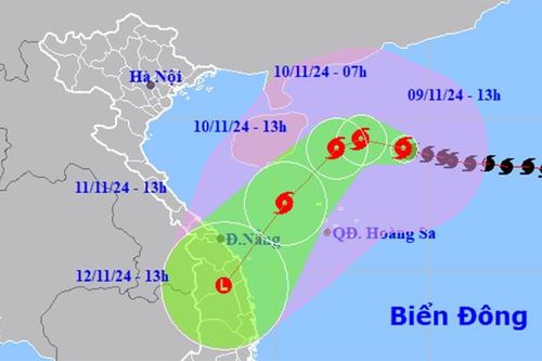 Dự báo bão Yinxing đổ bộ Quảng Nam - Bình Định vào ngày 12/11