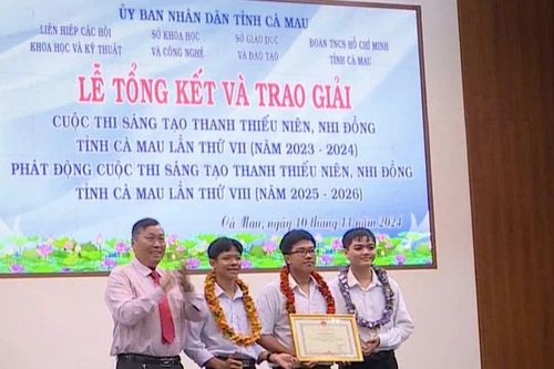 Nhiều học sinh ở Cà Mau đạt giải Cuộc thi sáng tạo thanh thiếu niên, nhi đồng