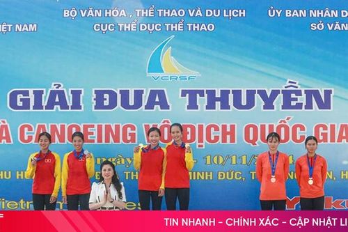 Hà Tĩnh xếp thứ 4 Giải Đua thuyền Rowing vô địch quốc gia