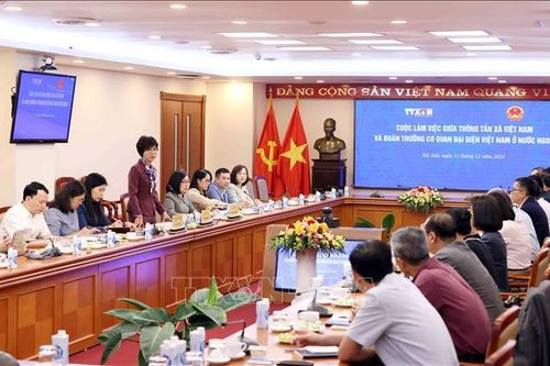 Lãnh đạo TTXVN làm việc với Đoàn Trưởng cơ quan đại diện Việt Nam ở nước ngoài