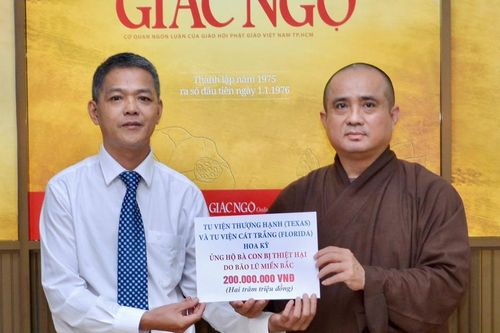 Gần 550 triệu đồng Tăng Ni, Phật tử ủng hộ bà con bị thiệt hại do bão lũ ở các tỉnh miền Bắc
