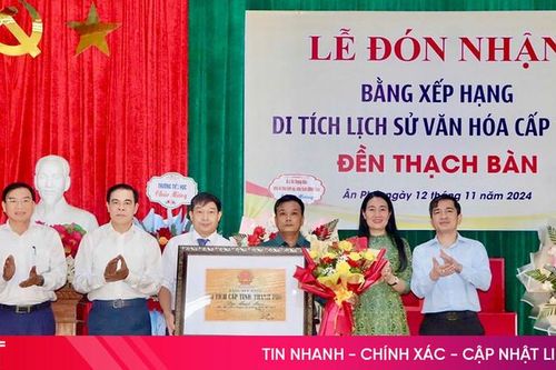 Chủ tịch UBND tỉnh dự lễ đón nhận bằng xếp hạng di tích lịch sử - văn hóa cấp tỉnh đền Thạch Bàn