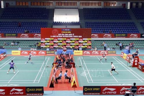 Tiến Minh, Vũ Thị Trang tranh tài tại giải cầu lông quốc tế ở Bắc Giang