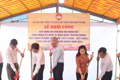 Ninh Thuận: Khởi công xây dựng 60 căn nhà Đại đoàn kết cho hộ nghèo