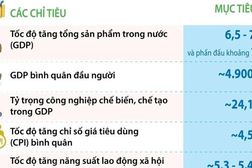Các chỉ tiêu phát triển kinh tế-xã hội chủ yếu năm 2025