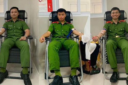 3 chiến sỹ công an Quảng Bình hiến máu giúp sản phụ qua cơn nguy kịch