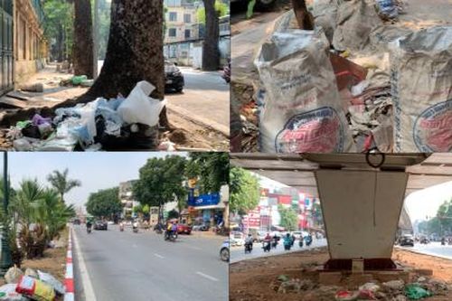 Hà Nội: Hè phố, gầm cầu vượt ngang nhiên thành nơi đổ phế thải