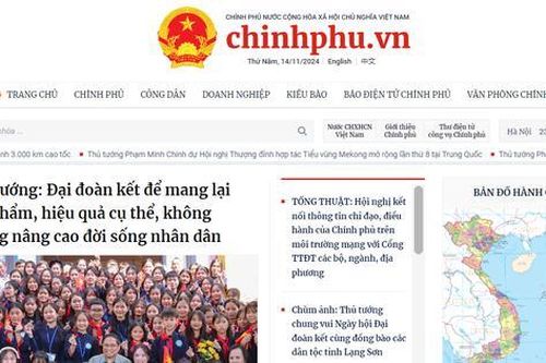 Cổng Thông tin Điện tử Chính phủ nằm trong top 10 website tiếng Việt có nhiều người truy cập