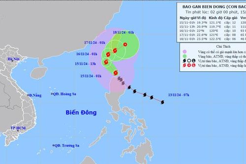 Bão Usagi khả năng vào Biển Đông trong đêm nay