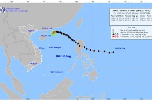 Bão số 8 suy yếu thành áp thấp nhiệt đới