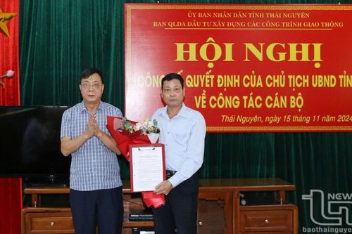 Bổ nhiệm Phó Giám đốc Ban Quản lý dự án đầu tư xây dựng các công trình giao thông tỉnh
