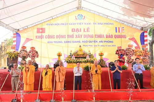 Hải Phòng: Lễ khởi công động thổ xây dựng ngôi đại hùng bảo điện chùa Bảo Quang