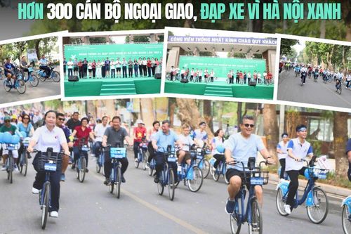 Hành trình xe đạp hữu nghị quảng bá hình ảnh 'Hà Nội xanh'