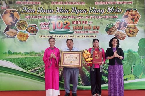 Vĩnh Long được xác lập kỷ lục 102 món ăn từ tàu hũ ky