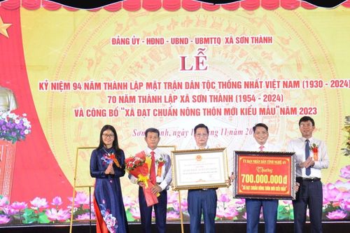 Xã Sơn Thành (Yên Thành) kỷ niệm 70 năm thành lập và đón Bằng công nhận xã nông thôn mới kiểu mẫu