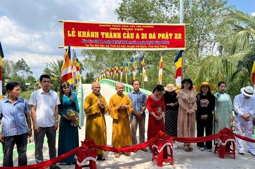 Sóc Trăng: Chùa Thiên Thới khánh thành cầu nông thôn tại H.Kế Sách