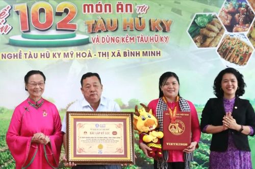 Vĩnh Long được xác lập kỷ lục 102 món ăn từ tàu hũ ky