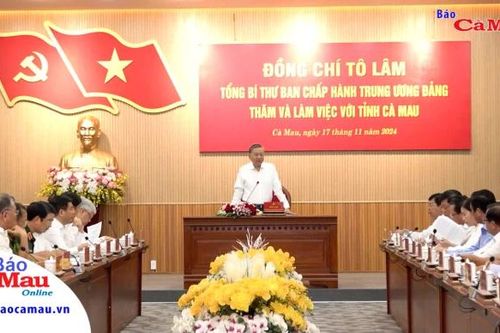 Tổng bí thư Tô Lâm: Phải mở đường để Cà Mau phát triển