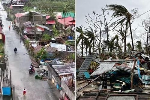 Video siêu bão Man-yi hoành hành ở Philippines: Dễ dàng 'hạ' cây to, lật mái nhà