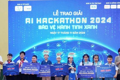 Trường Tiểu học Thị trấn Củ Chi đoạt quán quân bảng A Cuộc thi AI Hackathon 2024