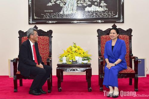 Bí thư Tỉnh ủy Hà Thị Nga tiếp lãnh đạo Công ty Cổ phần Erex (Nhật Bản) đến chào xã giao