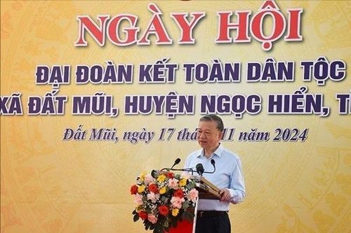 Tổng Bí thư Tô Lâm dự Ngày hội Đại đoàn kết toàn dân tộc tại Đất Mũi (Cà Mau)