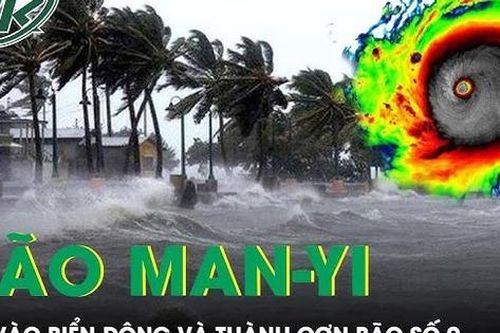 Bão Man-yi chính thức vào Biển Đông thành cơn bão số 9, hướng thẳng vào vùng biển Trung Trung Bộ