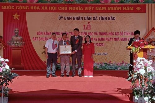 Lộc Bình: Trường Tiểu học và Trung học cơ sở Tĩnh Bắc đón Bằng công nhận trường đạt chuẩn quốc gia mức độ 1
