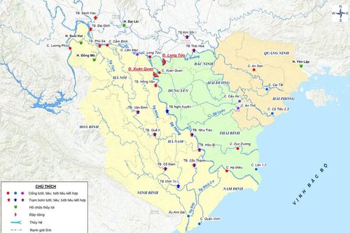Vị trí dự kiến xây dựng đập dâng trên sông Hồng qua Hà Nội