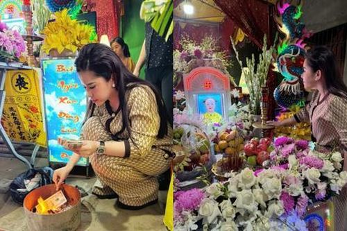 Bình Tinh bật khóc bên linh cữu con gái nuôi NSƯT Kim Tiểu Long: 'Đau lòng mẹ quá Ly ơi'