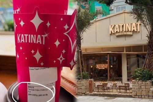 KATINAT bị chỉ trích nặng nề khi ghi 'giảm an tây' trên cốc nước