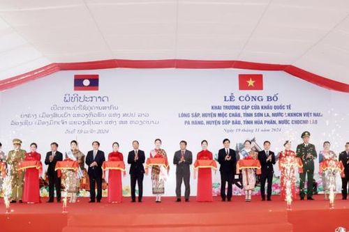 Khai trương cặp cửa khẩu quốc tế Lóng Sập (Việt Nam) - Pa Háng (Lào)