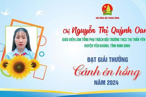 Ninh Bình có một Tổng phụ trách Đội đạt giải thưởng 'Cánh én hồng'