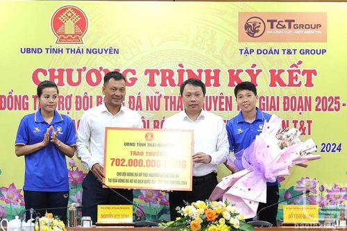 T&T Group tiếp tục ký kết hợp đồng tài trợ cho Đội bóng đá nữ Thái Nguyên