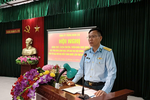 Quân chủng Phòng không-Không quân: Trung đoàn 236 quán triệt các văn bản hướng tới Đại hội XIV của Đảng
