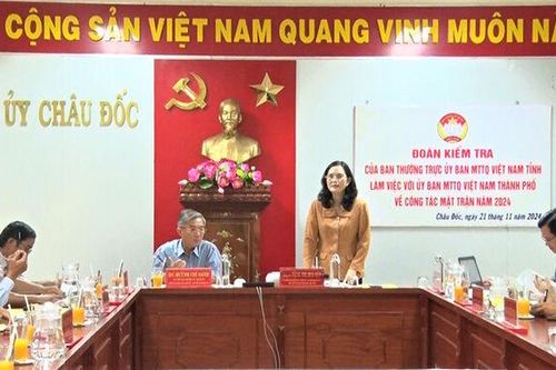 Ban Thường trực UBMTTQVN tỉnh làm việc với TP. Châu Đốc