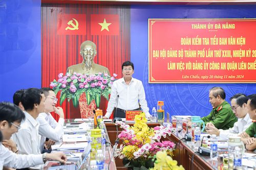Tiểu ban Văn Kiện Đại hội lần thứ XXIII Đảng bộ thành phố làm việc với Đảng ủy Công an quận Liên Chiểu, huyện Hòa Vang