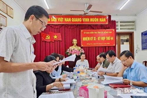 Ủy ban Kiểm tra Tỉnh ủy Đồng Nai thông báo kết quả Kỳ họp thứ 44