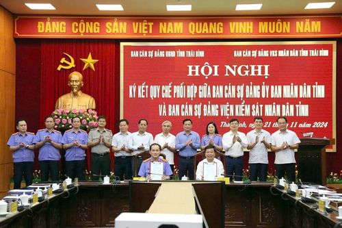 Ban cán sự đảng tỉnh Thái Bình ký Quy chế phối hợp với Ban cán sự đảng VKSND tỉnh