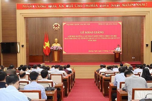 Mở lớp bồi dưỡng, cập nhật kiến thức cho cán bộ lãnh đạo, quản lý thuộc diện Ban Thường vụ Tỉnh ủy Quảng Ngãi quản lý