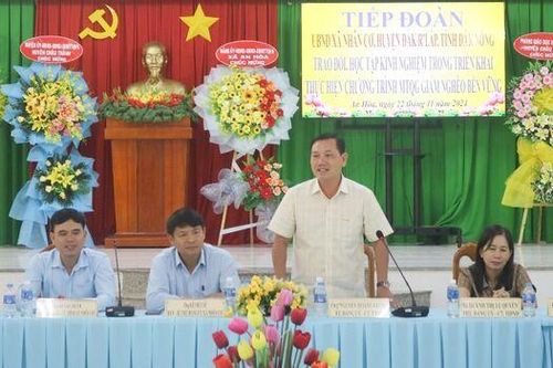 Đoàn công tác xã Nhân Cơ học tập, trao đổi kinh nghiệm tại xã An Hòa