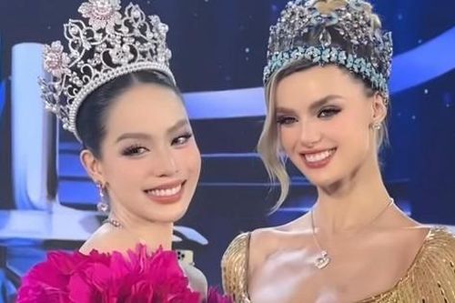 Hoa hậu Thanh Thủy đọ sắc bên đương kim Hoa hậu Thế giới 2024