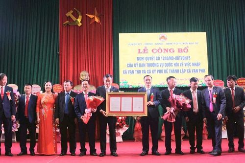 Thái Nguyên: Hai xã được công bố đạt chuẩn nông thôn mới nâng cao sáp nhập làm một