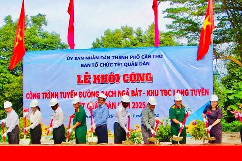 Khởi công thực hiện nhiều công trình nhân dịp Tết Quân Dân 2025 tại Cần Thơ