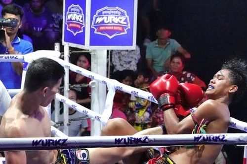Nhà vô địch kickboxing châu Á Huỳnh Văn Tuấn giành chiến thắng vang dội trên đất Campuchia